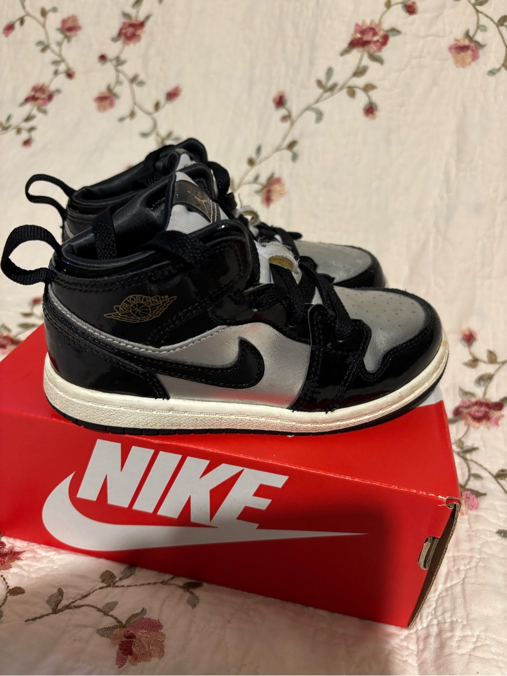 Nike Air Jordan Kids' High-Top Sneakers in Black and Gray